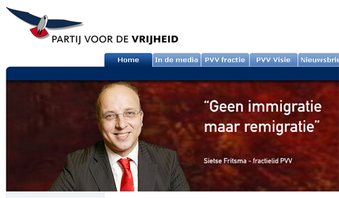 Geen immigratie maar remigratie PVV Sietse Fritsma